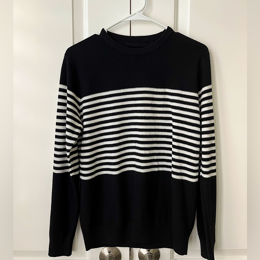 Pull and Bear Black and White Striped Sweater